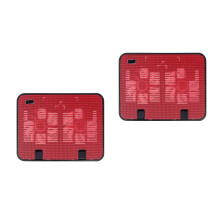 2Pcs Laptop Cooling Pad with Slim Metal Panel and 2 Quiet Fans Red