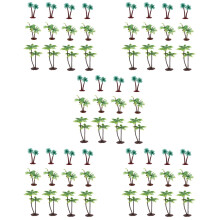 60Pcs Lightweight Faux Coconut Tree Models for Train Scenery and Decor