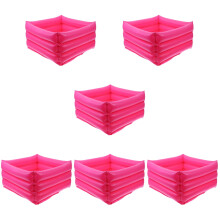 6Pièces Seaux De Bain Pliables Gonflables Rose Pour Voyage