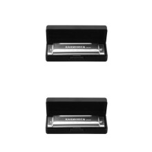 2Pièces Harmonica Portable Métal ABS 10 Trous Argent Élégant