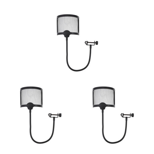 3St Mic Shield Zwart Windscherm Filter Voor Professionele Microfoons