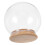 4Pièces Support Verre Transparent Cloche Décorative Base Bois 2