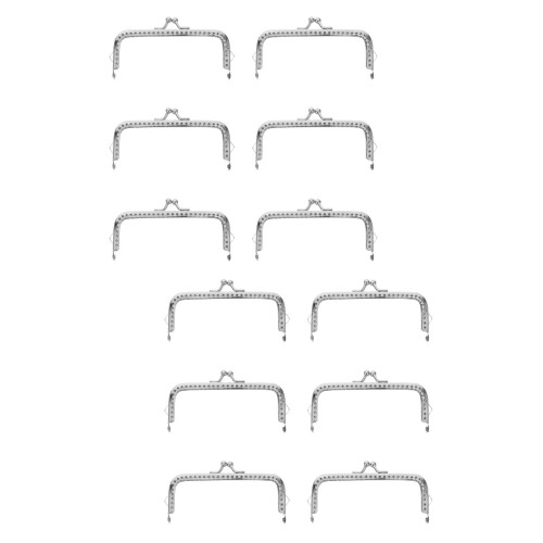 12Pcs Smooth Silver DIY Purse Clasp Frames Replacement Bag Handles