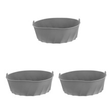 3Pièces Revêtements Pot Réutilisables En Silicone Gris Pour Mijoteuse