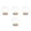 4Pièces Support Verre Transparent Cloche Décorative Base Bois 6