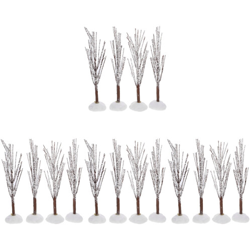 16Pcs Multi-Color DIY Iron Wire Snow Tree Statues for Tabletop Decor