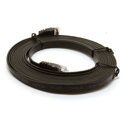 kenable FLAT CAT6 Ethernet LAN Patch Cable Low Profile GIGABIT RJ45  4m BLACK 2