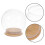 4Pièces Support Verre Transparent Cloche Décorative Base Bois 10