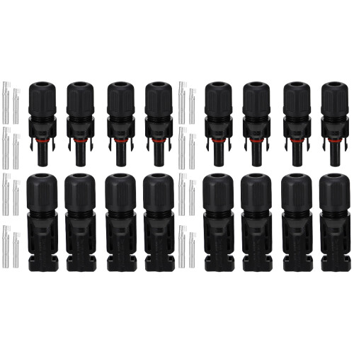 16St Duurzame Solar Panel Kabelconnector Waterdicht Zwart