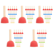 120Pièces Pinceaux Éponge Colorés Enfants Bois Légers Pour Peinture