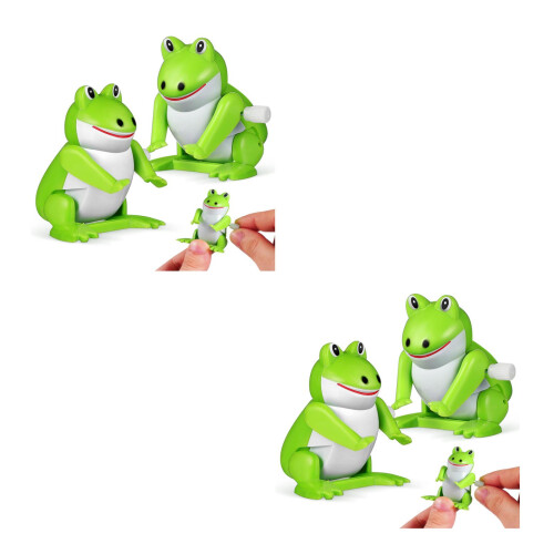 4Pièces Jouets Grenouilles À Remontoir ABS Vert Clair Décor Enfant