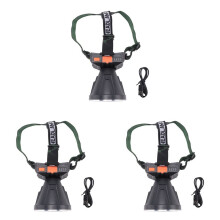 3X Lampe Frontale LED Haute Puissance Super Lumineuse Adulte USB Phare Projecteur ÉTanche LumièRe ExtéRieure Lampe de Poche Portable