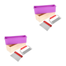 2Sets Rechthoekige Flexibele Siliconen Zeepmallen Met Doos