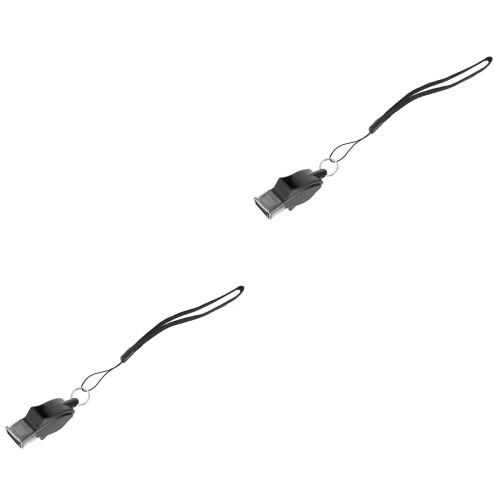 2Pièces Sifflet Camping Acier Noir Durable Fort Pour Arbitre
