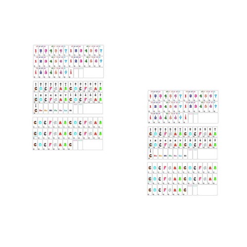 6Pièces Bandes Notes Piano Autocollantes Accessoires Clavier Débutant