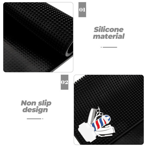 3Stk Schwarze Silikon Barber Organizer Matte Für Styling Tools 2