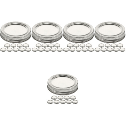 50Stk Praktische Vorratsdeckel Silber Für Reusable Einmachdeckel 2