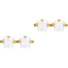 4Pièces Marmites En Verre Transparent Usage Multiple Chauffe Soupes