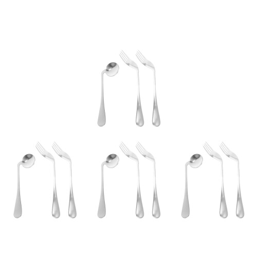 4Ensembles Couverts Inclinés Légers Pour Repas Faciles À