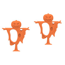 2Pcs Silicone Baby Teether Orange Pumpkin Scarecrow Infant Chewing Toy