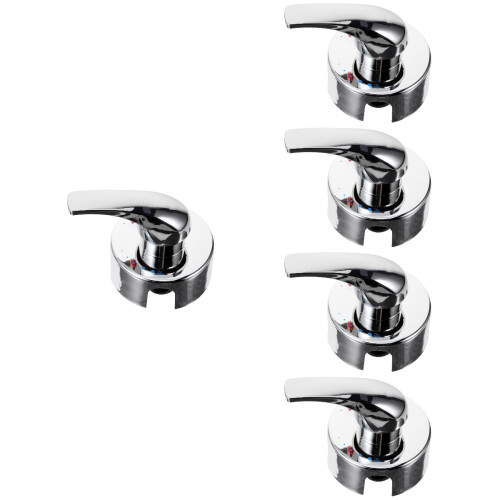 5Pcs Wall Mount Shower Mixer Valve Silver Alloy Single Handle Trim