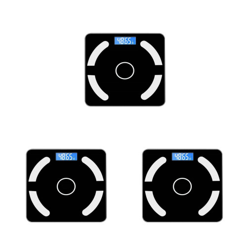 3Pièces Balance Noire Masse Grasse Connectée App