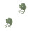 2Pièces Chapeau Bébé En Vert Hiver Confortable 3
