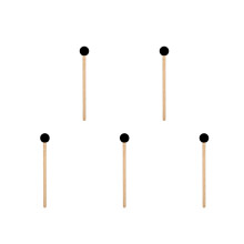 5Pièces Baguettes Percussion Noires Tête Caoutchouc Manche Bois
