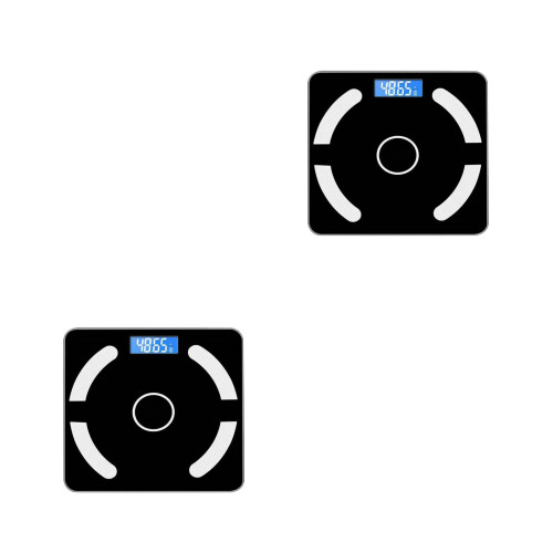 2Pièces Balance Connectée Noire Précise Graisse Corporelle
