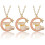 3Pièces Colliers Enfants Charm Rose Décoratifs Élégants 1