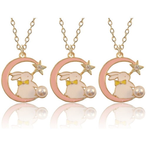 3Pièces Colliers Enfants Charm Rose Décoratifs Élégants