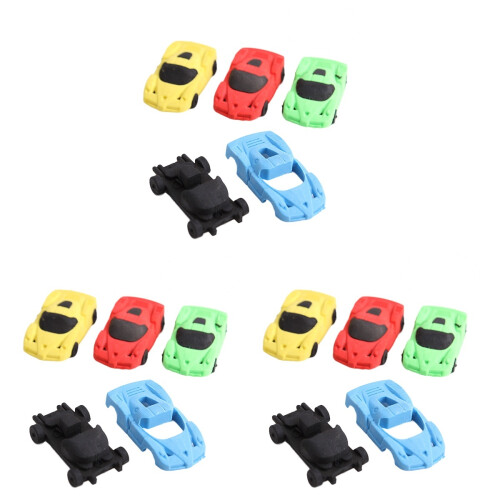 24Pcs Detachable Car Eraser Stationery Assorted Colors