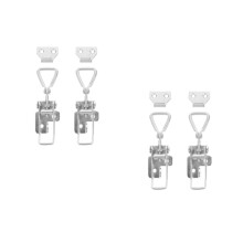 4Pcs Marine Boat Stainless Steel Lock Hasp Silver Cabinet Door Clamp