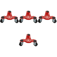 4Pcs Furniture Mover Dolly Metal Red 3 Wheel Non-Slip Moving Kit