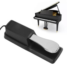 Universal Silver Metal Sustain Pedal for Piano Keyboard Support Accessories
