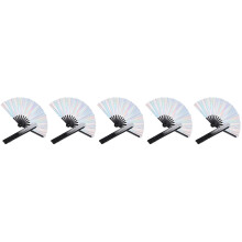 10Pièces Éventails Pliables En Bambou PVC Multicolores Pour Fêtes