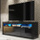 TV Unit Shine 160cm - Black with Gloss Doors and LED Lights 1