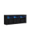 TV Unit Shine 160cm - Black with Gloss Doors and LED Lights 10
