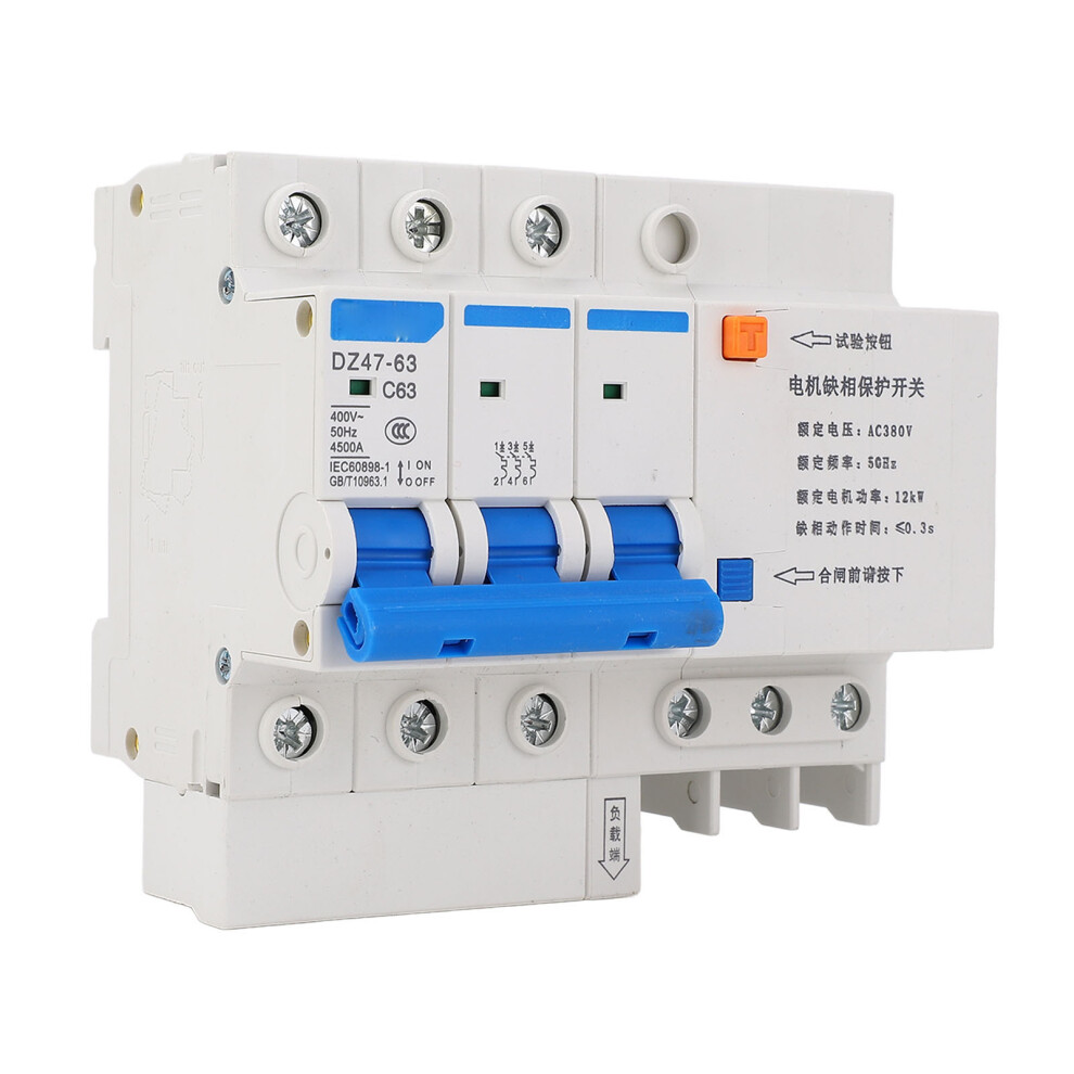 3 Phase Motor Conservation Breaker Dz47s-63 63A 380V Din Rail Mount 8271386918018