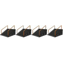 4Pièces Obstacle Skateboard Park Noir Kit Pour Finger Skate Enfants