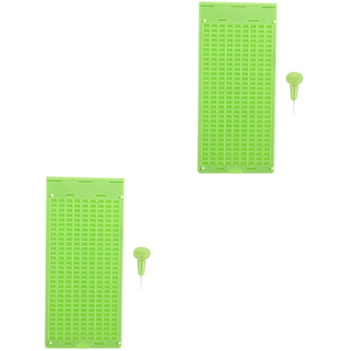2Ensembles Plaque Braille Vert Clair Solide Pour Étudiants