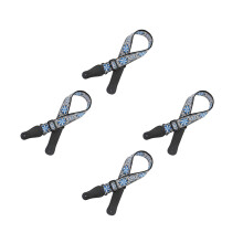 4Pièces Sangles Guitare Épaisses En Coton Bleu Brodées Durables