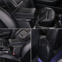 Multifunction Car Armrest Cover Cushion with USB Charging, Storage, 40x16x6cm