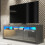 TV Unit Shine 160cm - Dark Grey with Gloss Doors and LED Lights 1