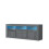 TV Unit Shine 160cm - Dark Grey with Gloss Doors and LED Lights 7