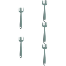 5Pcs Dark Green Silicone Cooking Forks Ergonomic Kitchen Tools