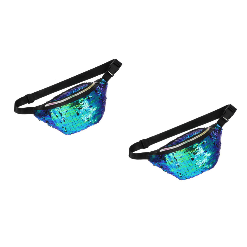 2St Groene Zwarte Outdoor Heuptas Met Mesh Sport En Opslag-image