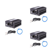 3Pièces Alimentation 48V Microphone Noir USB Pour Enregistrement Scène