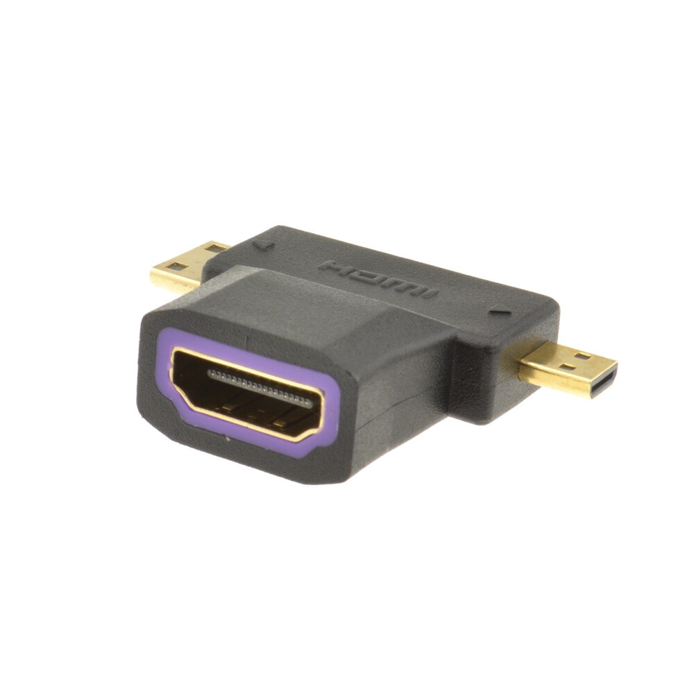 Hdmi Socket To Hdmi Micro And Hdmi Mini Plug Multi Use Adapter 5055383487141