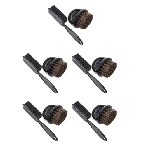 5Sets Black Plastic Beard Styling Brush Kit with Neck Duster for Men 2